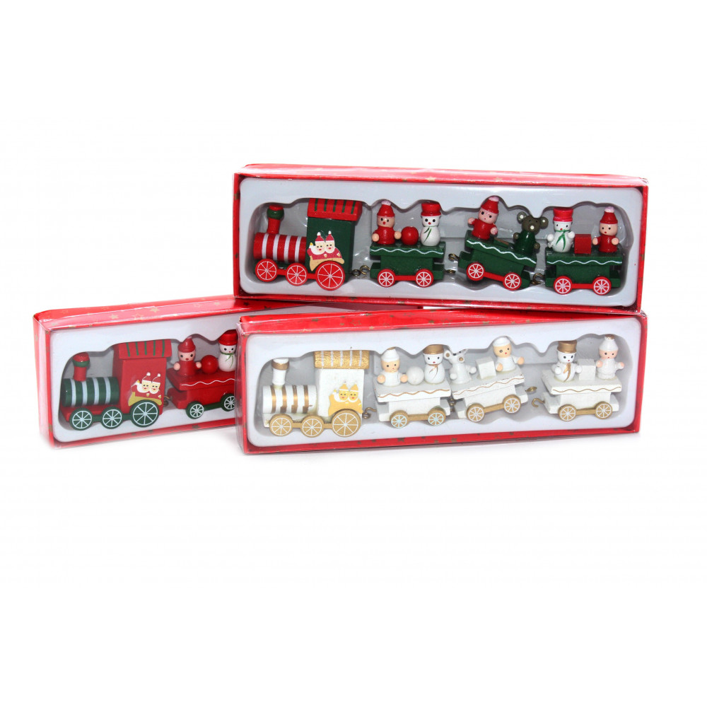 Ամանորյա զարդ փայտե փոքր գնացք