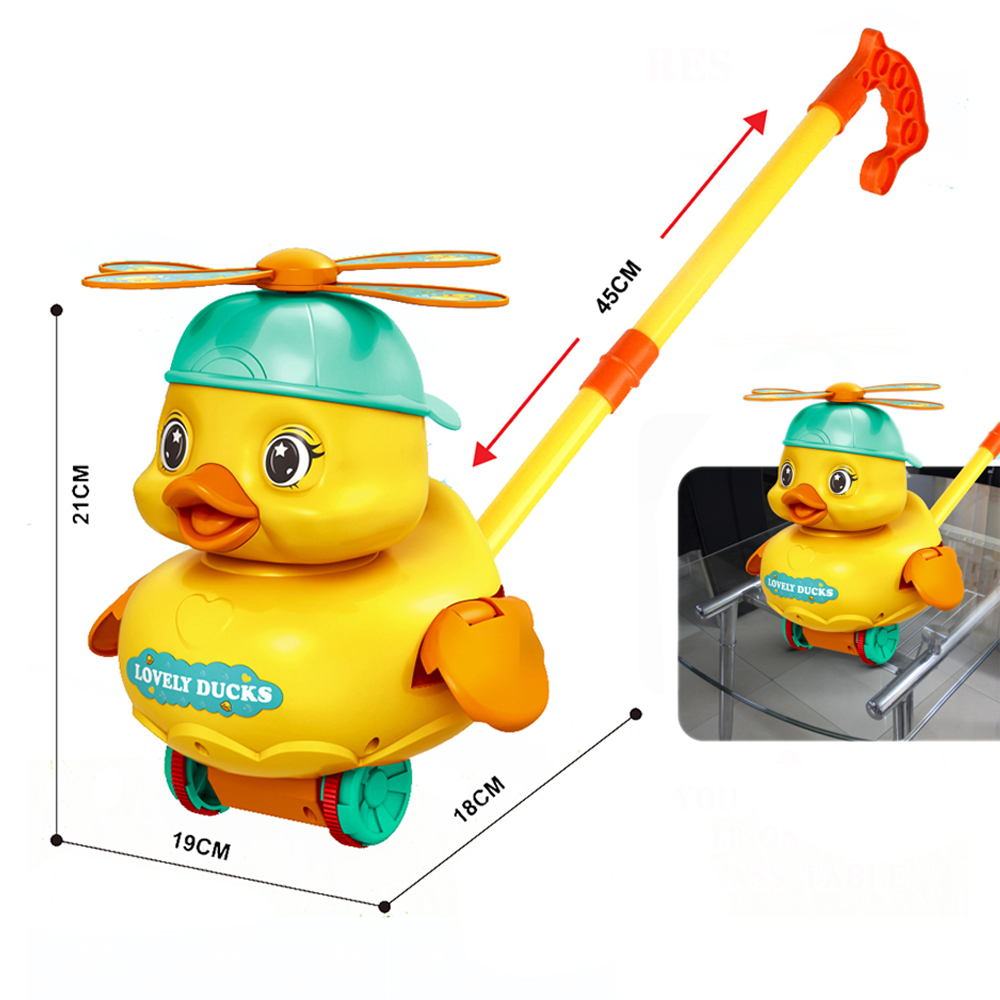 Խաղալիք գլիկ հսկա դեղին բադ, պտտվող գլխարկով