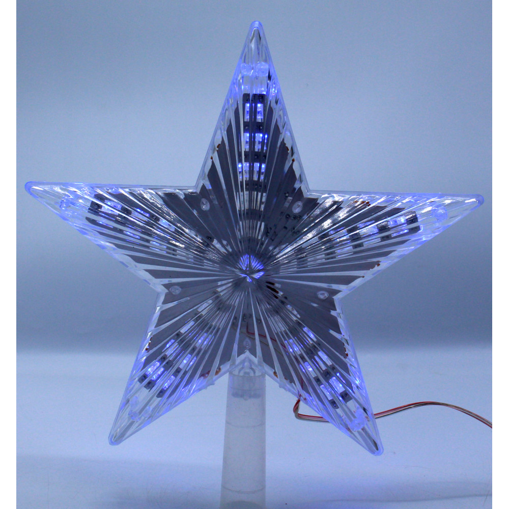 Լույս ամանորյա աստղ գագաթ լազերային 31-LED լամպով 22սմ-ոց (կապույտ երանգ)