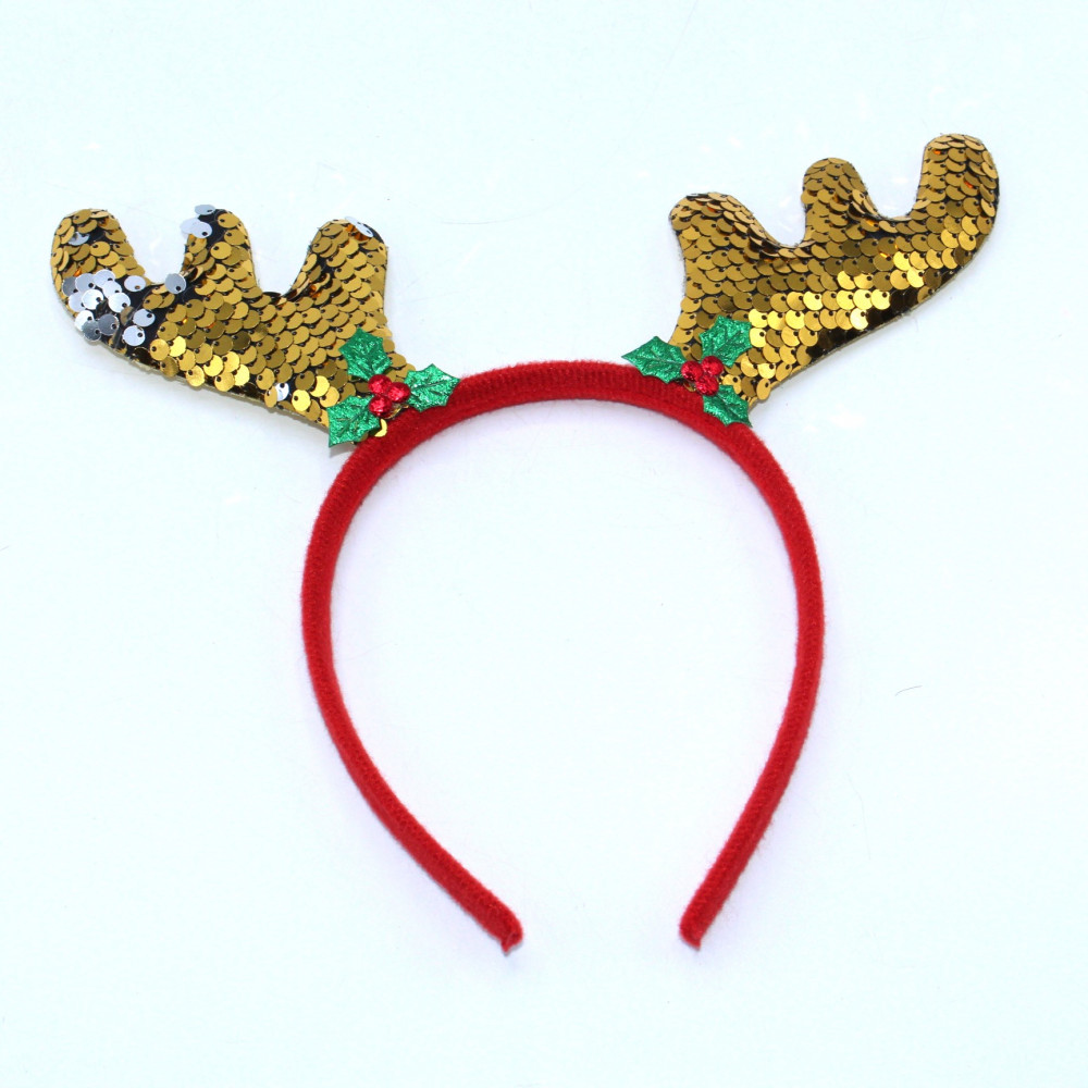 Տոնահանդեսային գլխազարդ աբադոկ 12հ-ոց 4-գույն, ամանորյա փոքրիկ եղջերուի եղջյուր