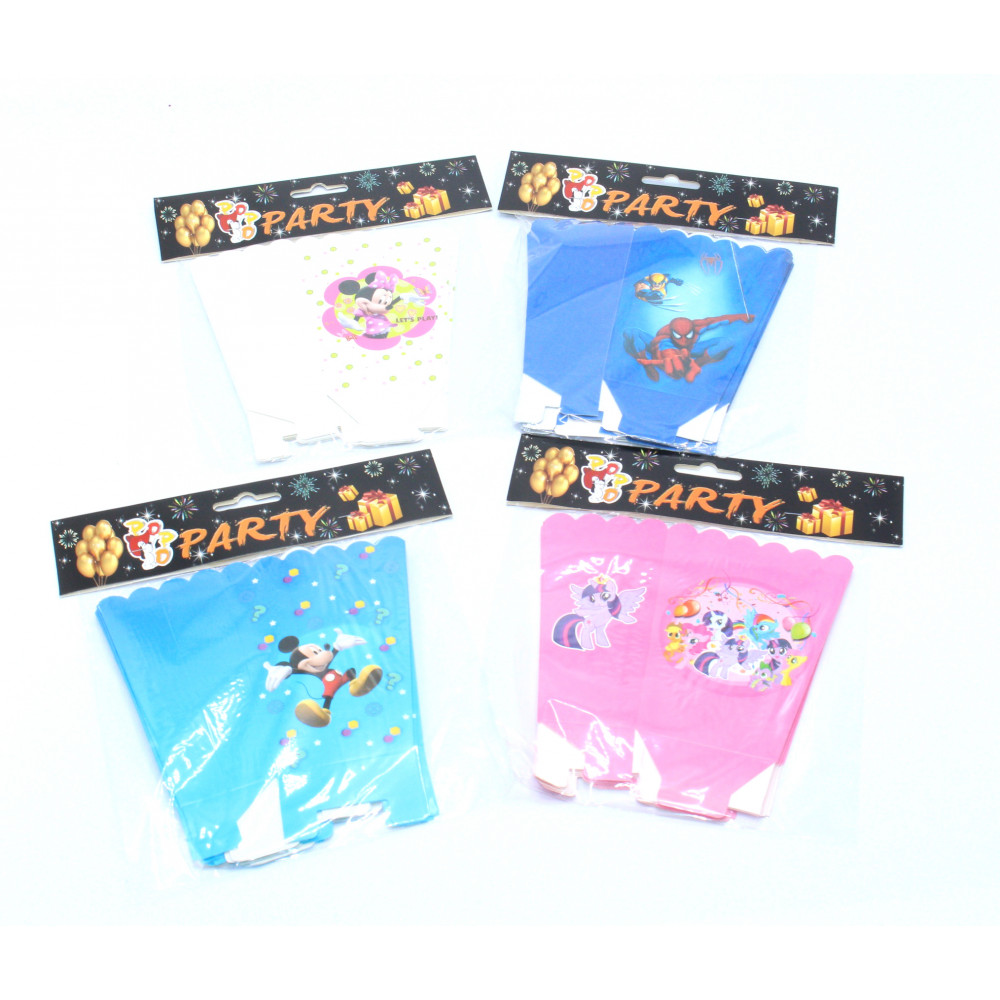 Թղթե տուփ Popcorn-ի 6հ-ոց փաթեթավորմամբ 12 ձև, Disney մուլտ նկարներով խառը