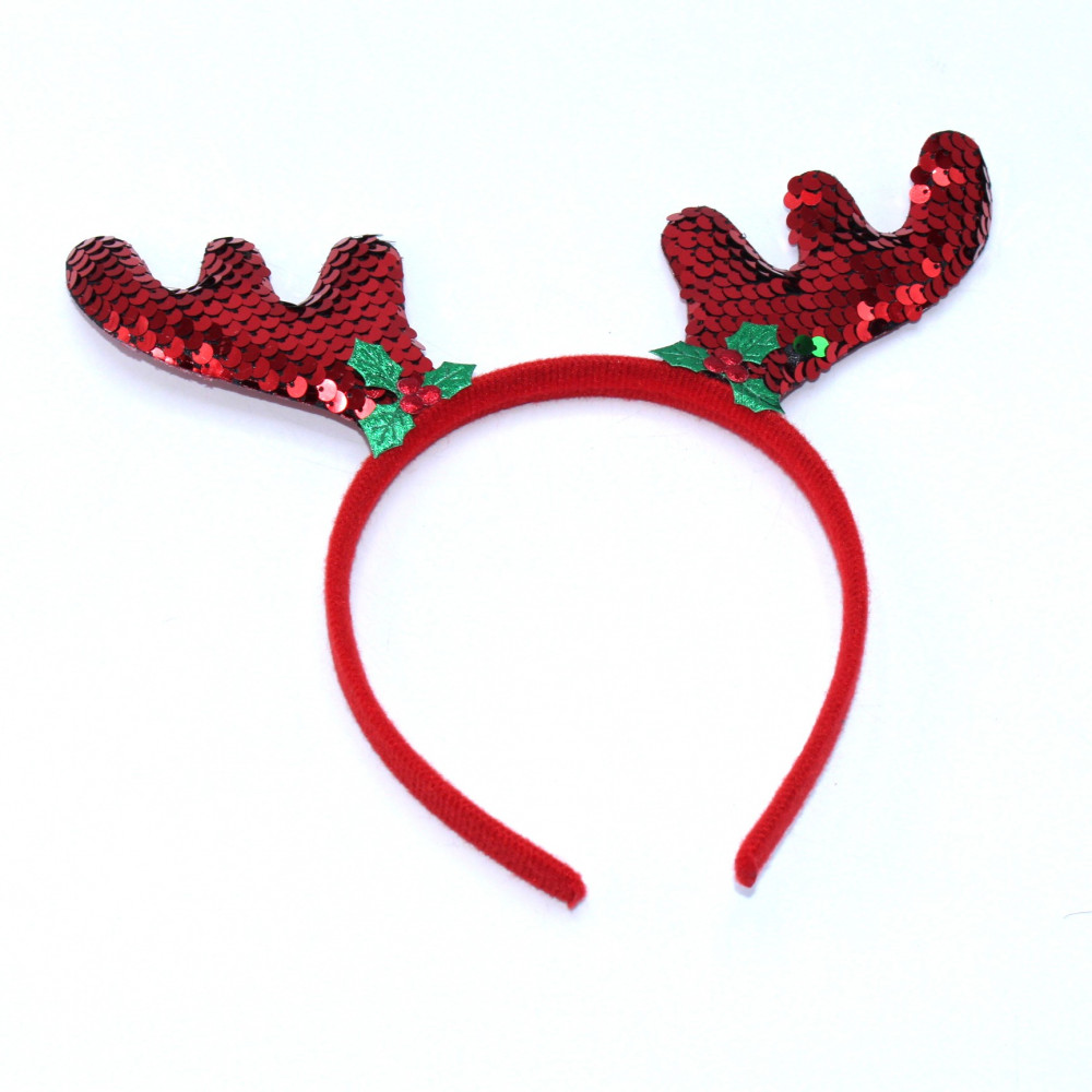 Տոնահանդեսային գլխազարդ աբադոկ 12հ-ոց 4-գույն, ամանորյա փոքրիկ եղջերուի եղջյուր