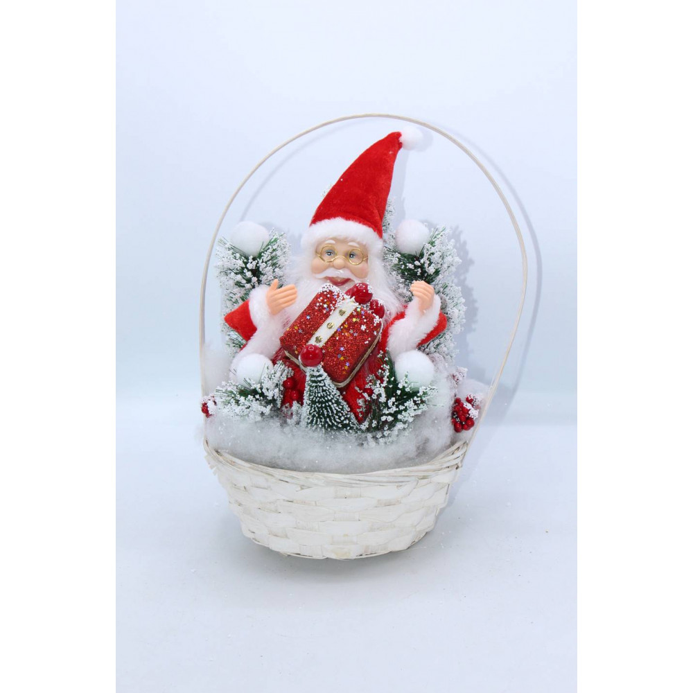 Սուրբ Ծննդյան զարդարանք զամբյուղ 30*20սմ, ձմեռ պապով