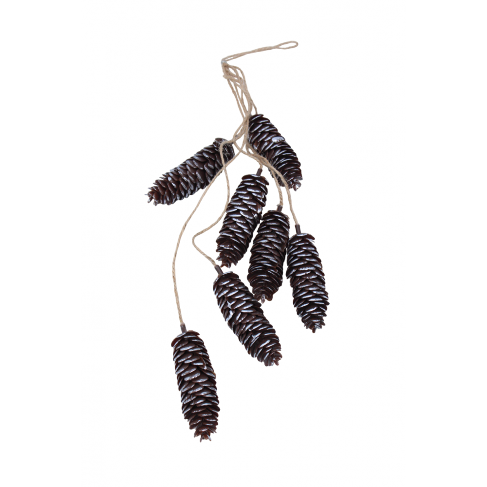 Ամանորյա սոճու կոն 7հ-ոց կախազարդ 5*5*50սմ-ոց երկու երանգ, ոսկե և արծաթե