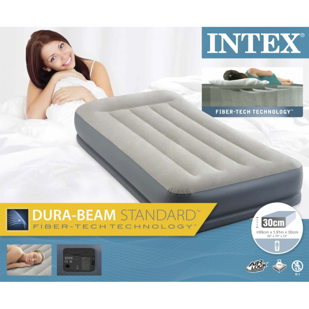 Փչվող մահճակալ INTEX -Pillow Rest 99*191*30 см