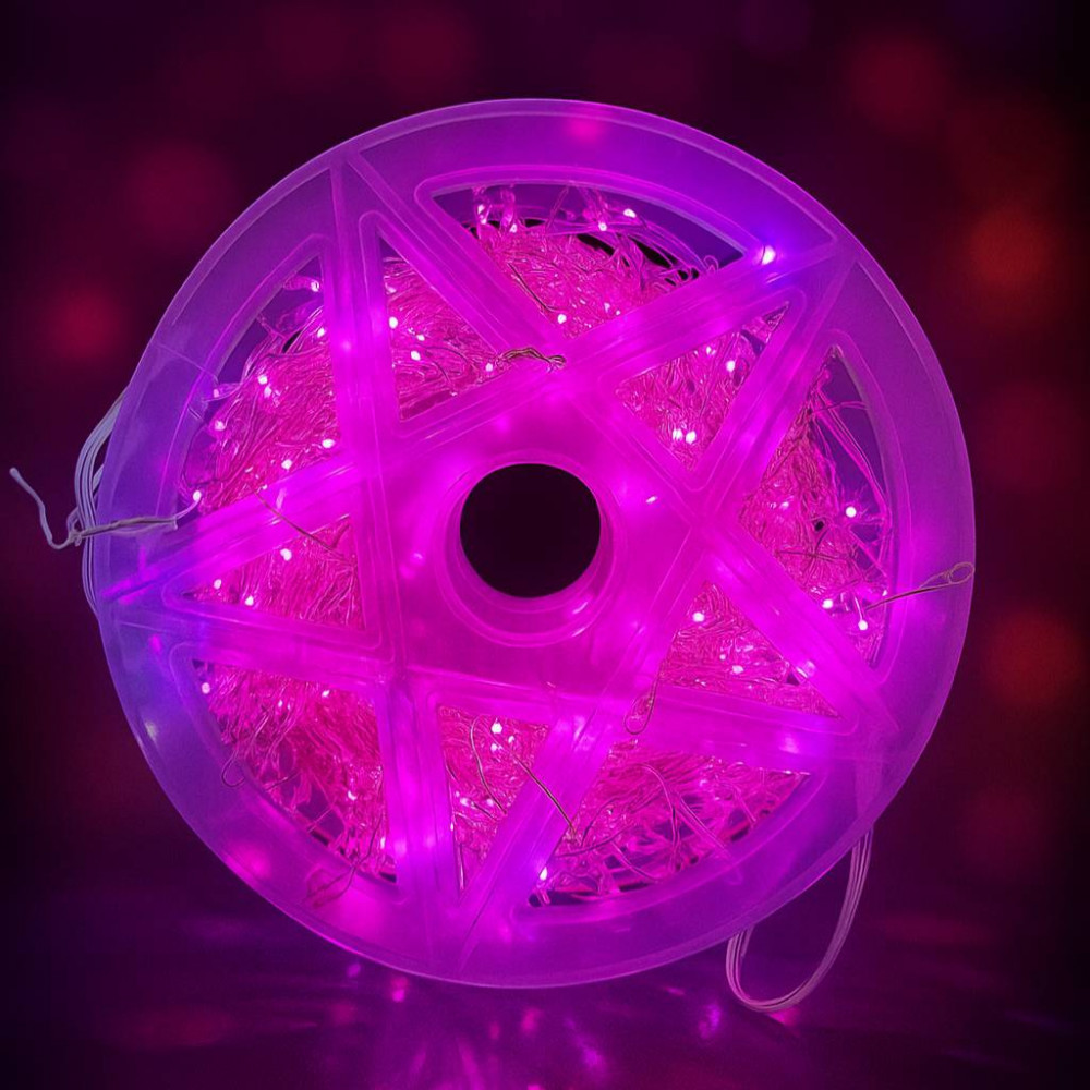 Լույս ամանոր 900 լամպ 2 երանգ (վարդագույն սպիտակ) արծաթե մետաղալար 30մ-ոց հեռակառավարմամբ