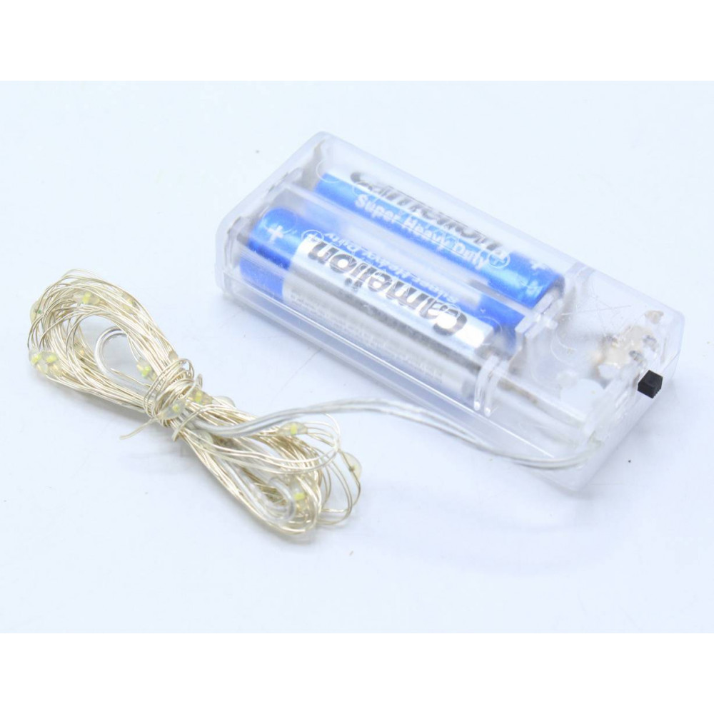 Լույս ամանորյա էլ-մարտկոցով (2AA) 3մ-ոց, 30լամպ, տաք սպիտակ երանգ, փոփոխական ռեժիմով