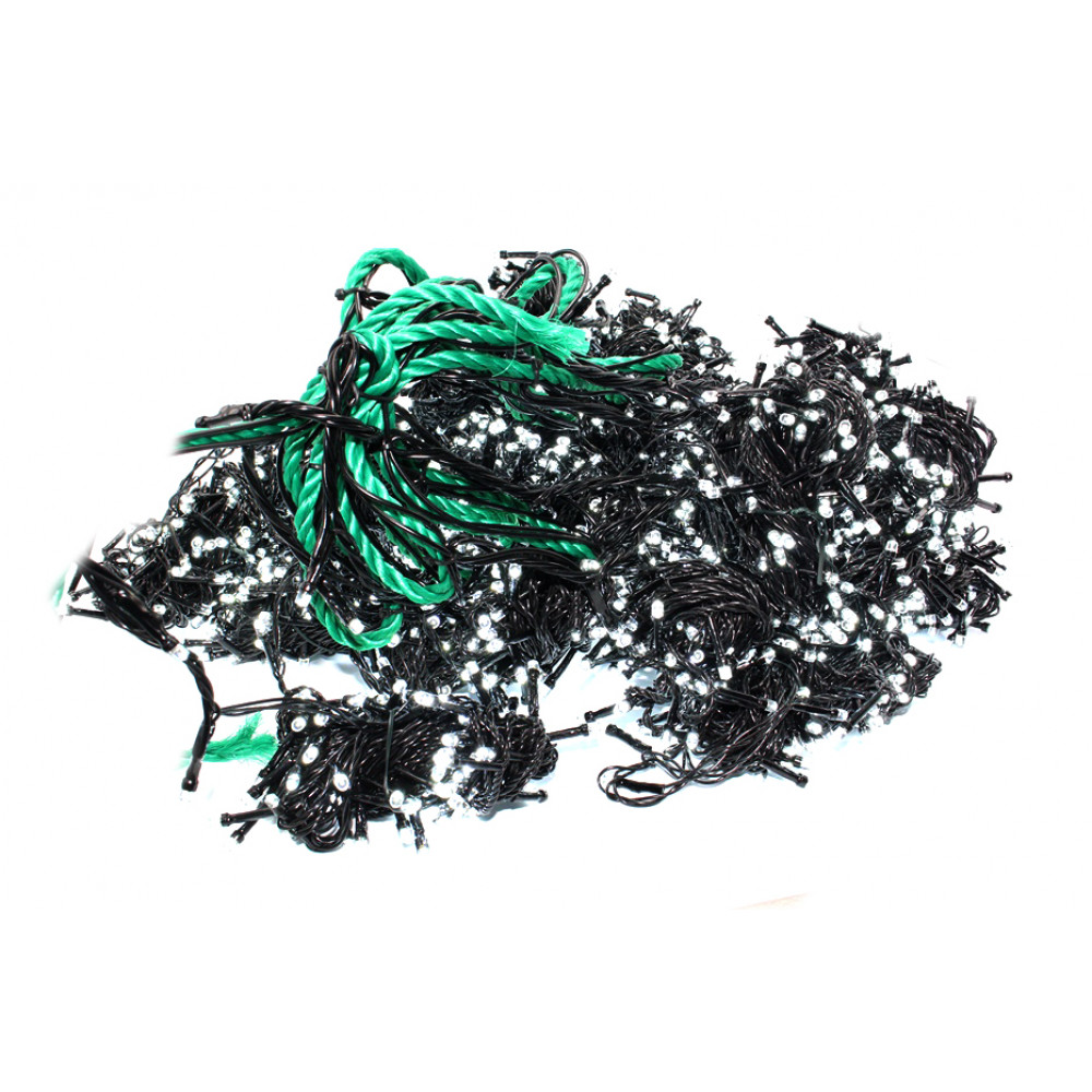 Լույս ամանորյա 2,5մ*7մ 2500 լամպ LED,սև լար, սպիտակ երանգ