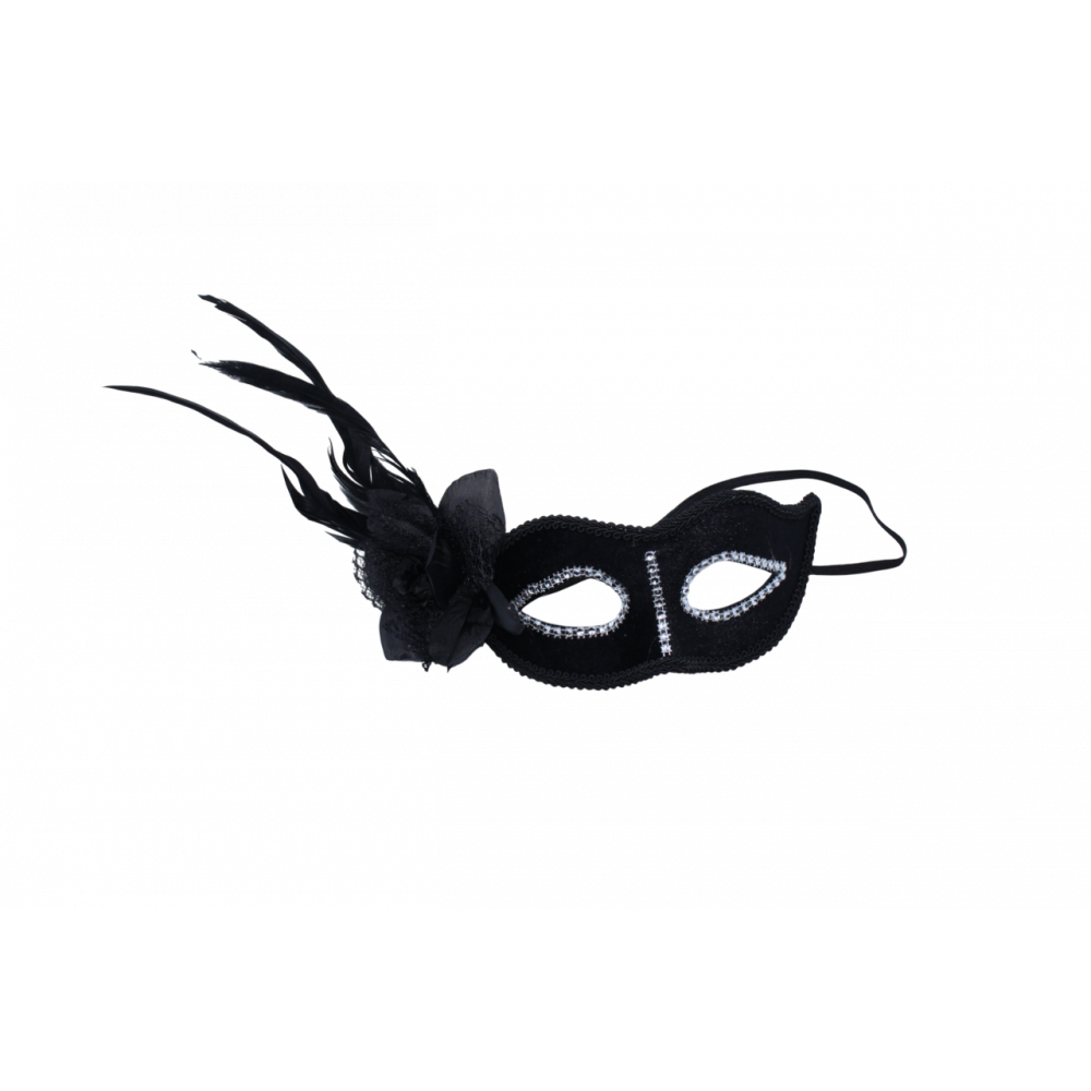 Տոնահանդեսային դիմակ աչքեր սև փետուներով, 12հ-ոց փաթեթ