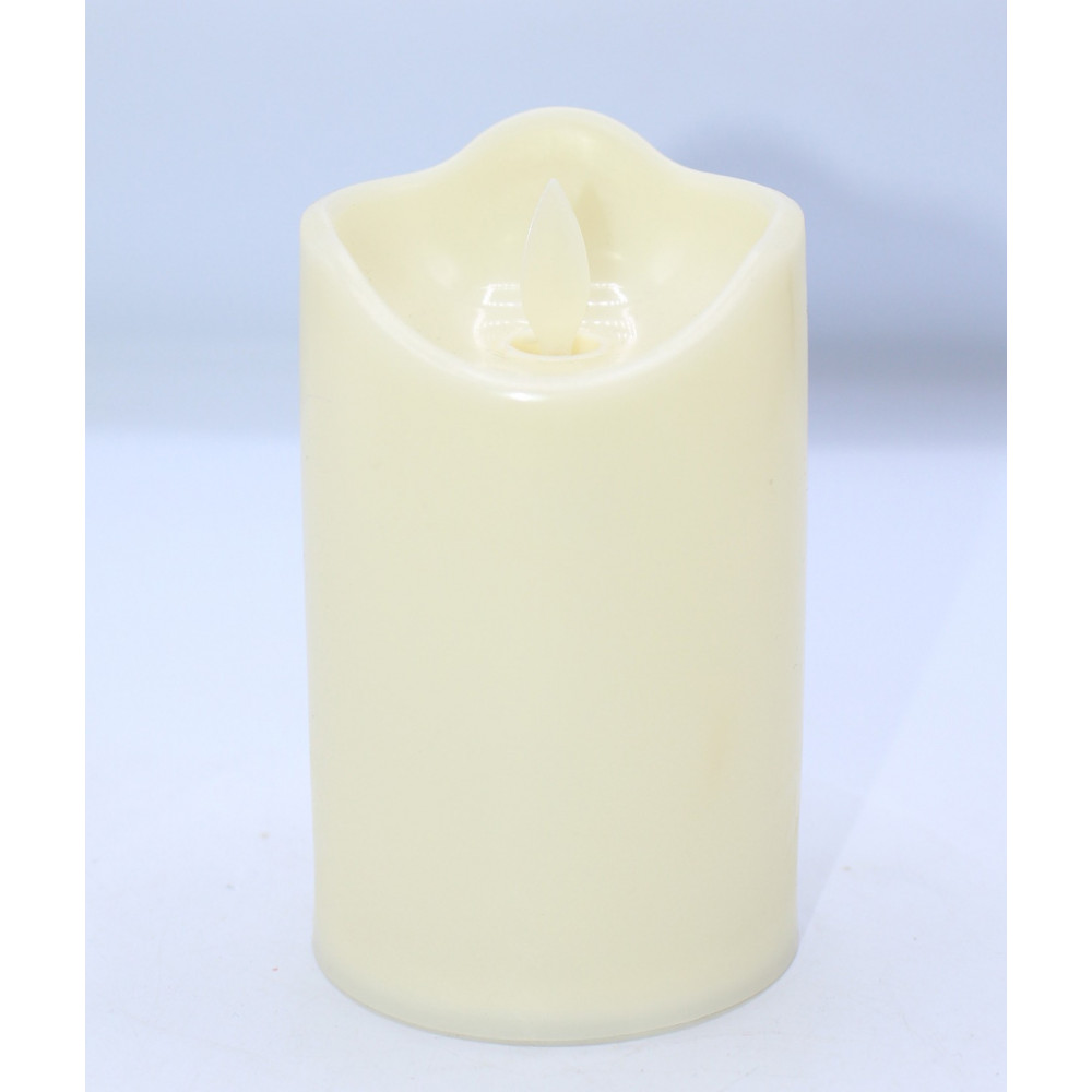 Մոմ 1հ-ոց տուփով փայլուն պլաստիկ, էլ․մարտկոցով սնուցմամբ տաք լույս դեկոր 7.5*12,5սմ