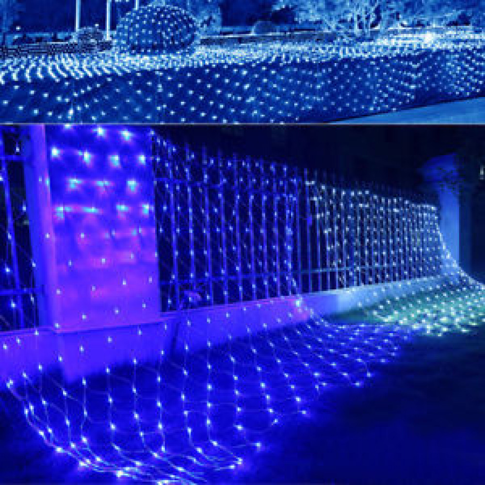 Լույս - ցանց կապույտ 2500լամպ նեոն, սև լար 2.5մ x 7մ