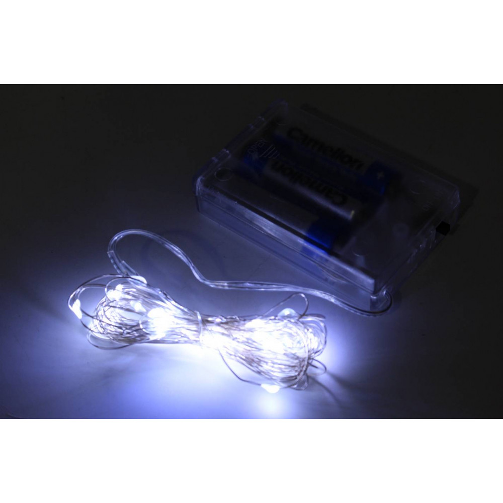 Լույս ամանորյա էլ-մարտկոցով (3AA) 5մ-ոց, 50լամպ, սպիտակ երանգ, փոփոխական ռեժիմով