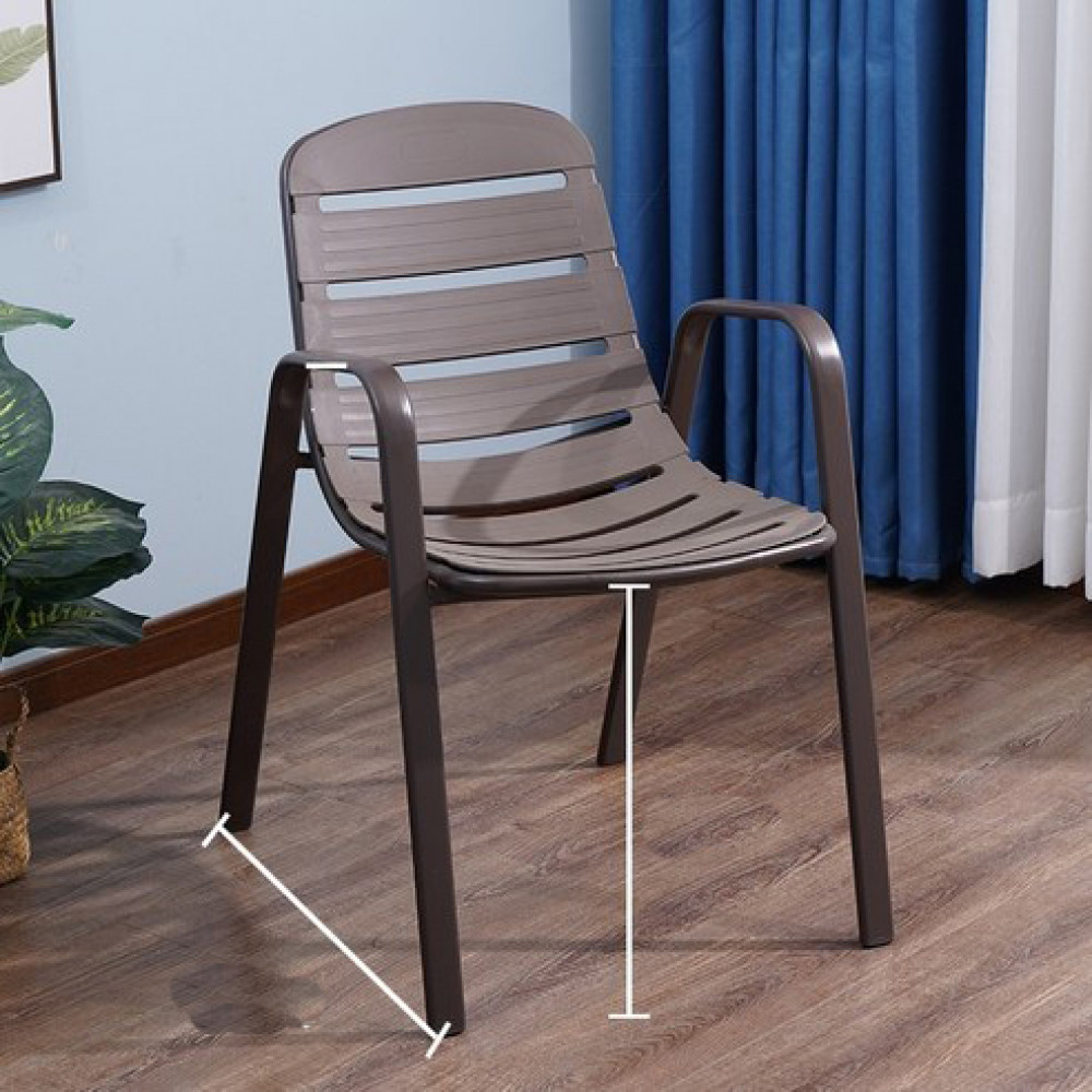 Պարտեզային աթոռ մետաղե հիմքով պլ. նստատեղով 2-գույն սև և շագանակագույն