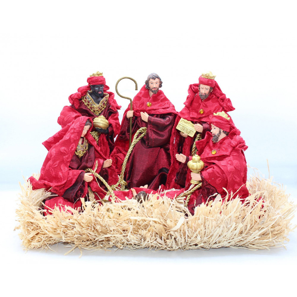 Սուրբ Ծննդյան հուշանվեր արձանիկ Հիսուսի ծնունդը 6կտոր 25*35սմ-ոց, մոգերի երկրպագում