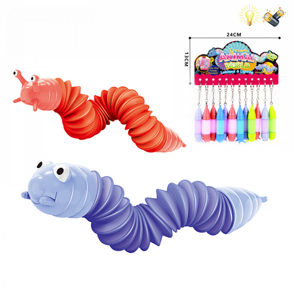 Խաղ կախազարդ 12հ-ոց թրթուր լույսերով, քաշվող մեծացող զսպանակ