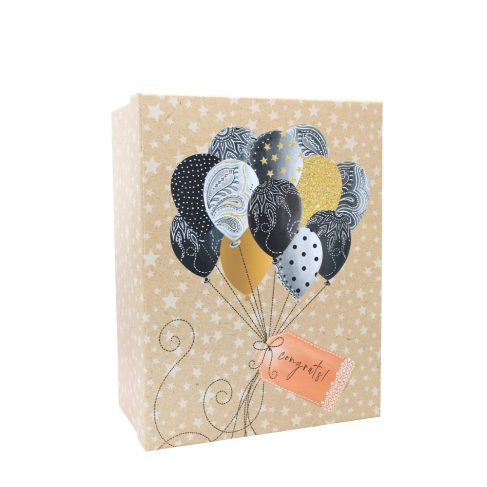 Ուղղանկյուն տասը կտորից բաղկացած նվերների տուփ աստեր փուչիկներով