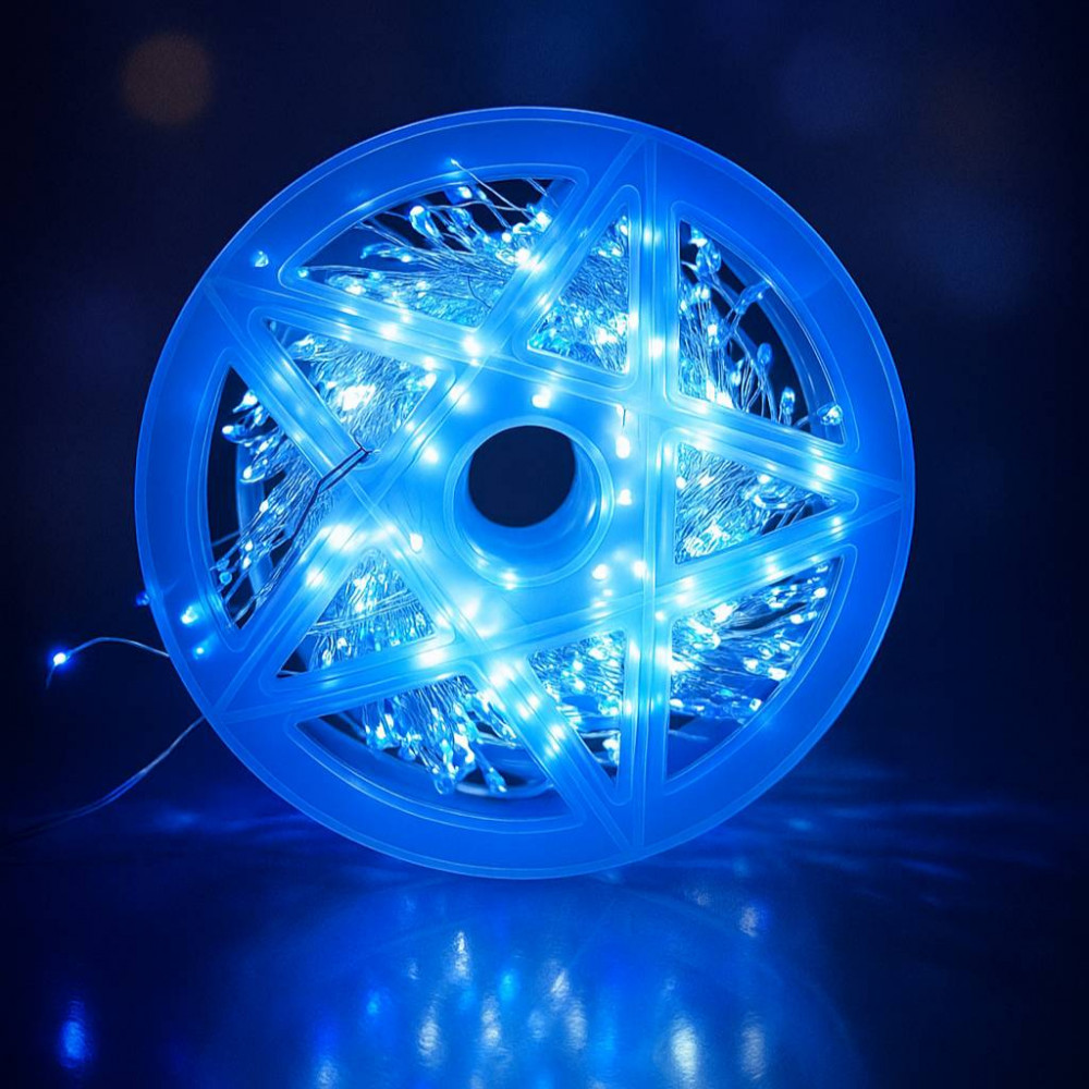 Լույս ամանոր 1500 լամպ LED 2երանգ (կապույտ սպիտակ) արծաթ մետաղալար 50մ-ոց հեռակառավարմամբ