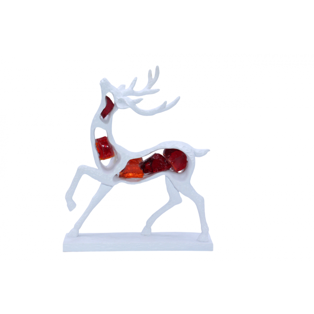 Հուշանվեր արձանիկ եղնիկ երկու երանգով 20*9*23սմ