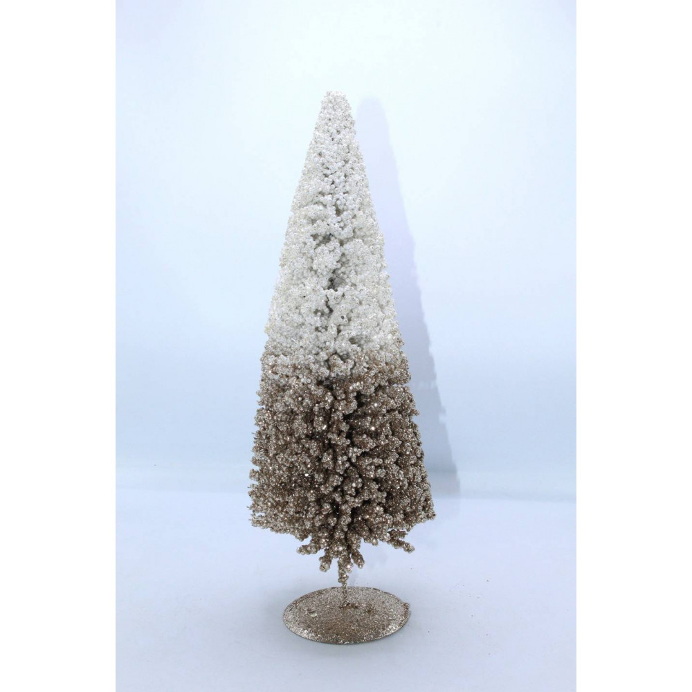 Ամանորյա զարդ տոնածառ 50սմ շամպայն + սպիտակ երանգոով