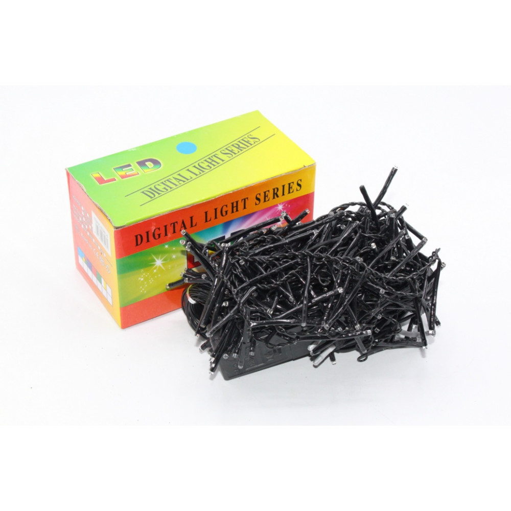 Լույս ամանոր 288լամպ LED, կապույտ երանգ, սև լար 3մ*70սմ վարագույր 12ճյուղ*24լ