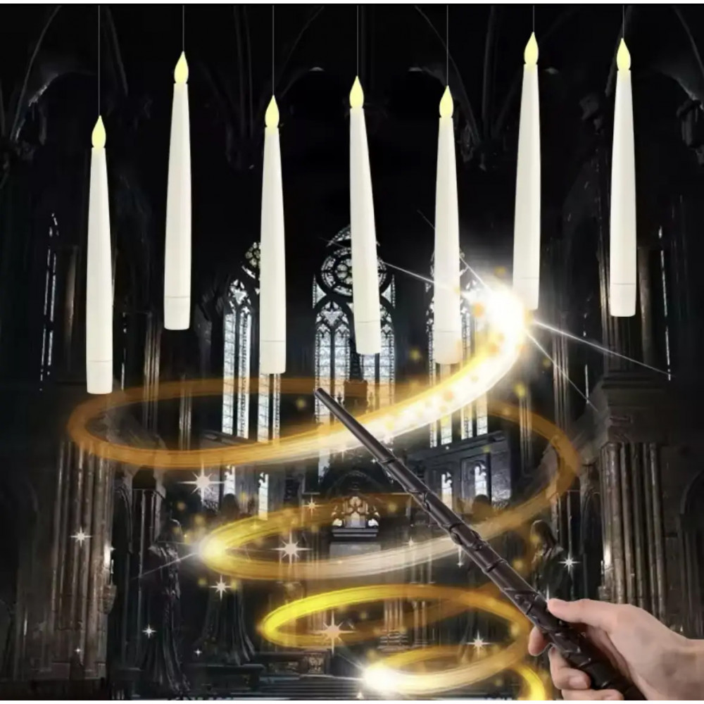 Լույս ամանորյա հեռակառավարմամբ տաք սպիտակ մոմ լամպերով 12հ-ոց 21սմ