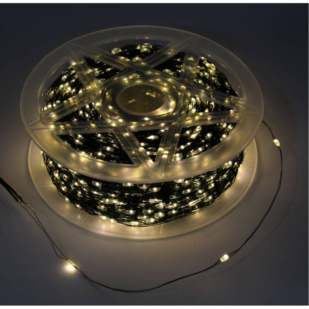 Լույս ամանորյա 3000 լամպ LED, տաք սպիտակ երանգ, կանաչ մետաղալար 300մ-ոց, հեռակառավարմամբ TS3000L-GWW