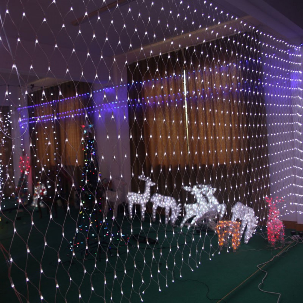 Լույս - ցանց սպիտակ 2500լամպ նեոն, սև լար 2.5մ x 7մ