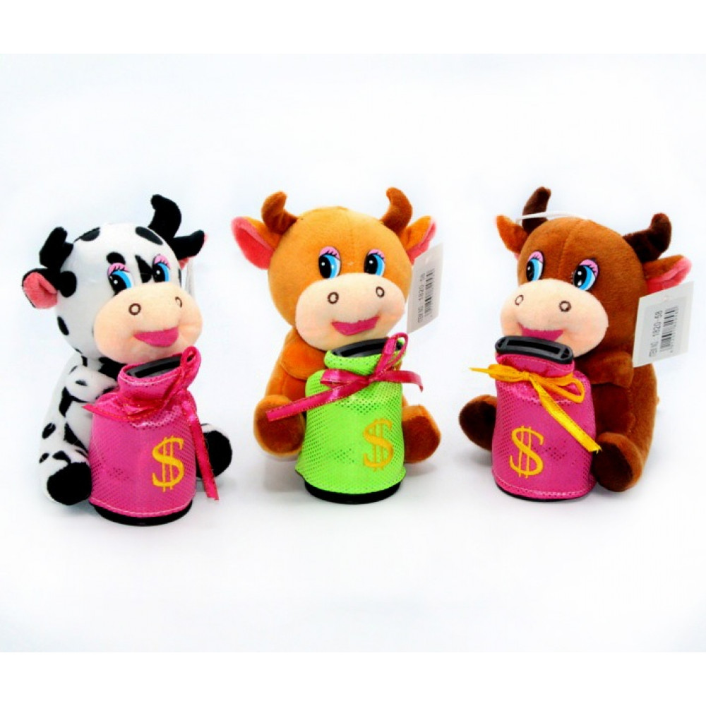 Փափուկ խաղալիք 16սմ-ոց ցլիկ + դրամատուփ ձայնով