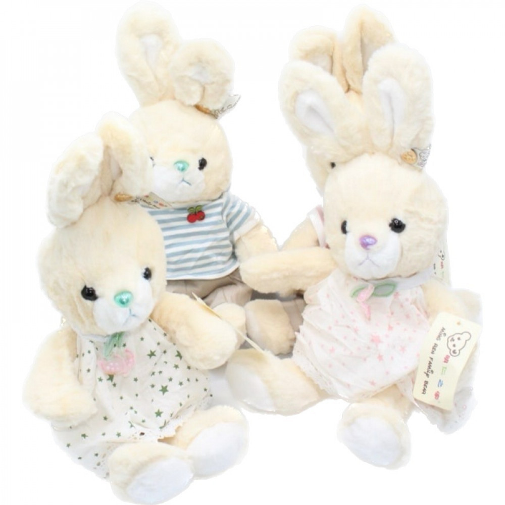 Փափուկ խաղալիք նապաստակ հագուստով 23սմ-ոց, երկարականջ