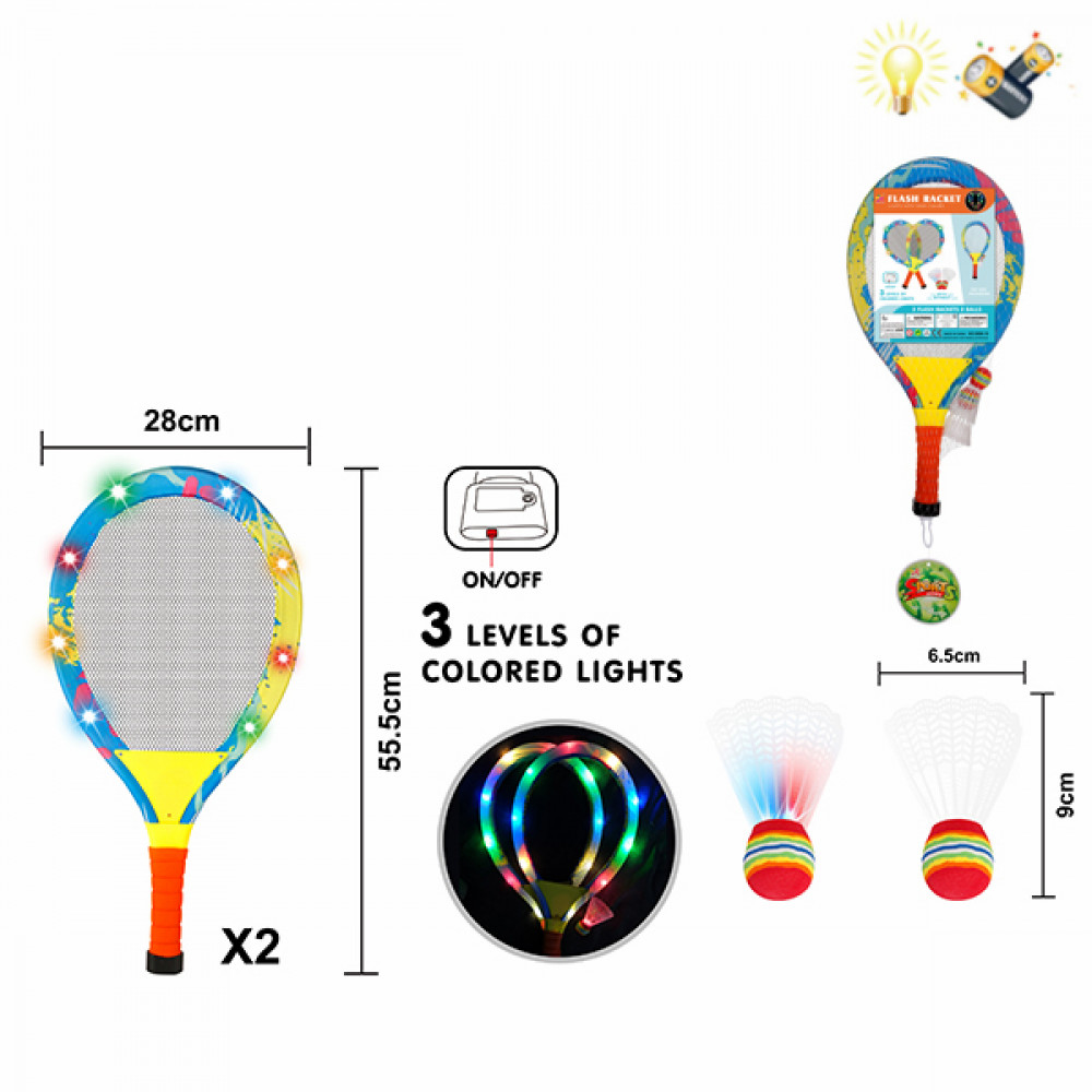 Մանկական կտորե բադմինտոն լույսերով 56սմ-ոց իր երկու վալան գնդակներով