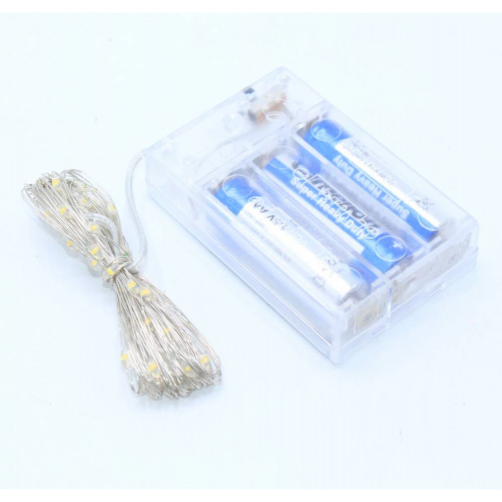 Լույս ամանորյա էլ-մարտկոցով (3AA) 5մ-ոց, 50լամպ, տաք սպիտակ երանգ, փոփոխական ռեժիմով