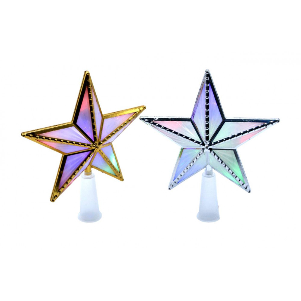 Լույս ամանորյա աստղ գագաթ LED լամպով 15սմ-ոց (գունավոր երանգ)