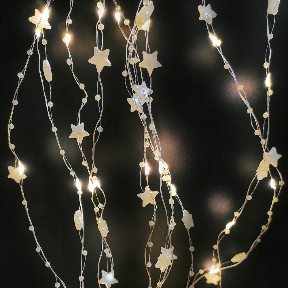 Լույս ամանորյայա 3մ*2մ․վարագույր 10-ճյուղ արծաթափայլ տաք սպիտակ լույս 200-Led լամպ կցորդիչով