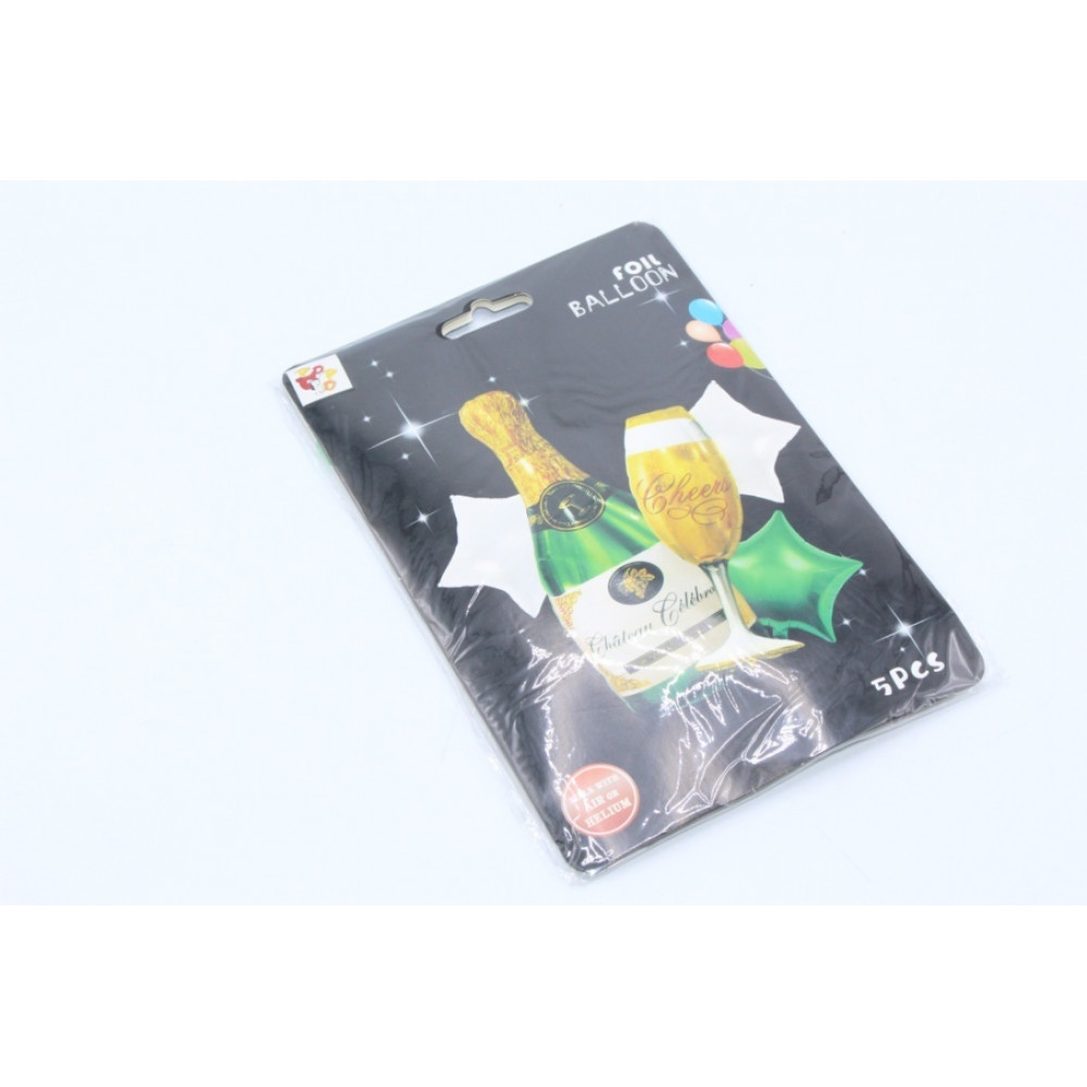 Փուչիկների հավաքածու ֆոլգա 5հ-ոց, շամպայնի շիշ իր բաժակով