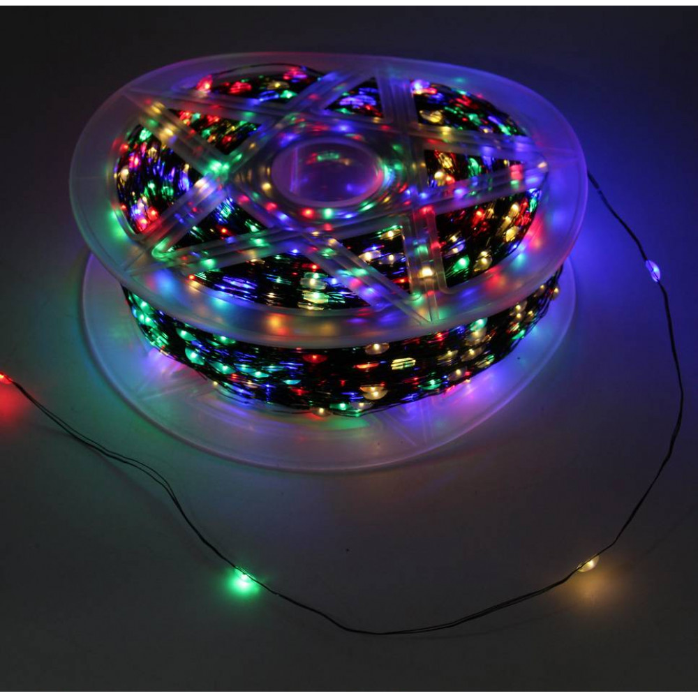 Լույս ամանորյա 2000 լամպ LED, գունավոր երանգ, կանաչ մետաղալար 200մ-ոց, հեռակառավարմամբ TS2000L-GM