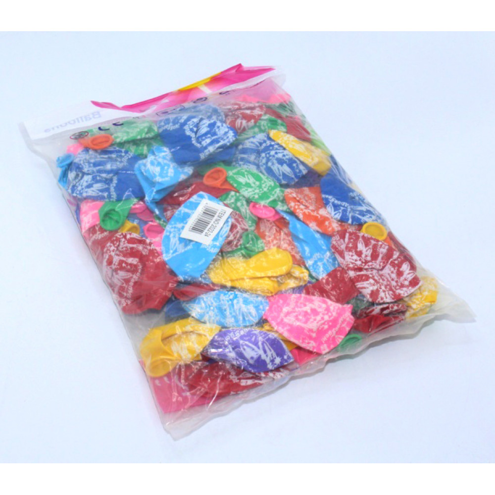 Փուչիկ 100հ-ոց 12" 2,8գր, տարբեր գույների, YuHang, շնորհավորանքով