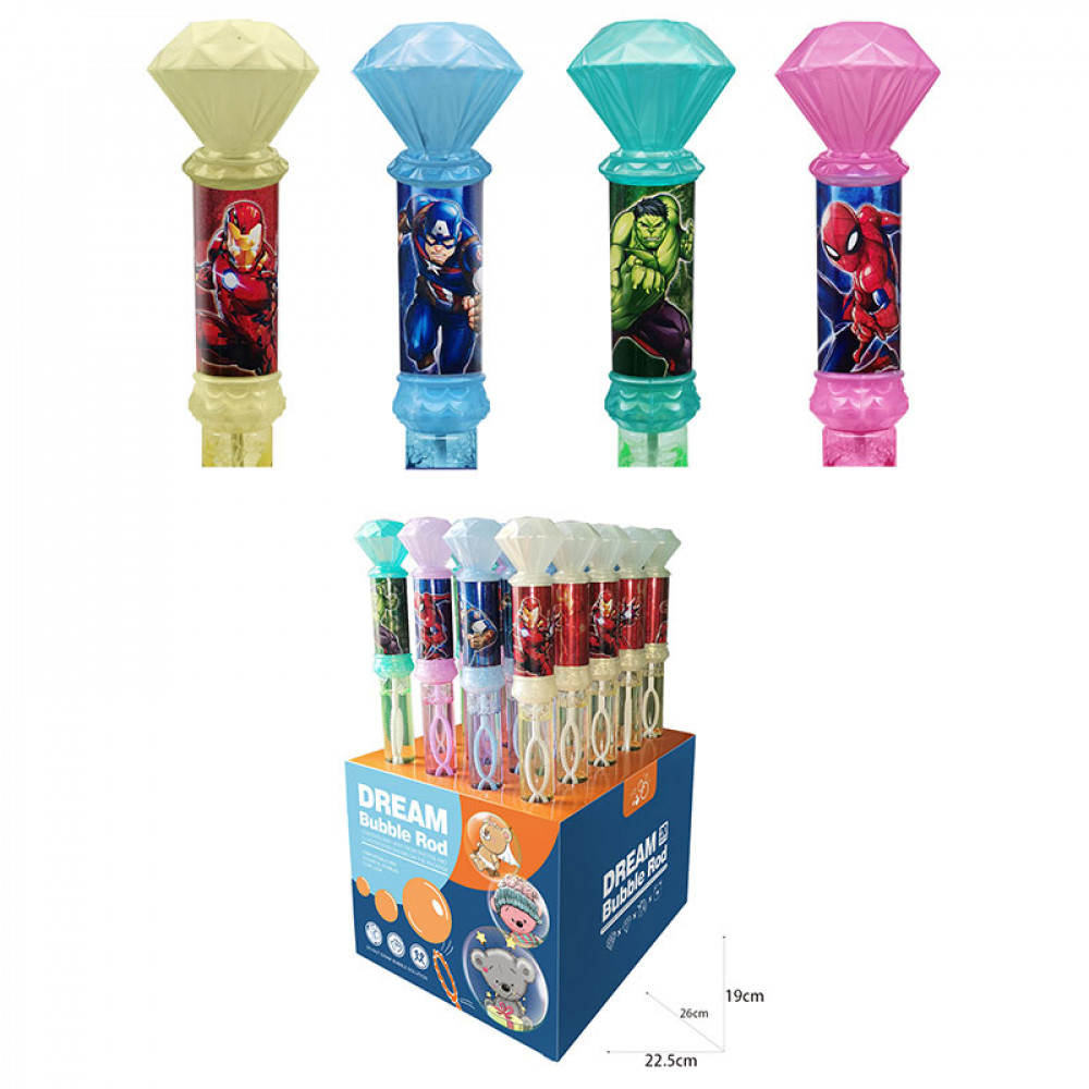 Խաղալիք ձող օճառաջուր պղպջակ հեղուկով 20հ-ոց բաց տուփով մուլտ հերոսների նկարով