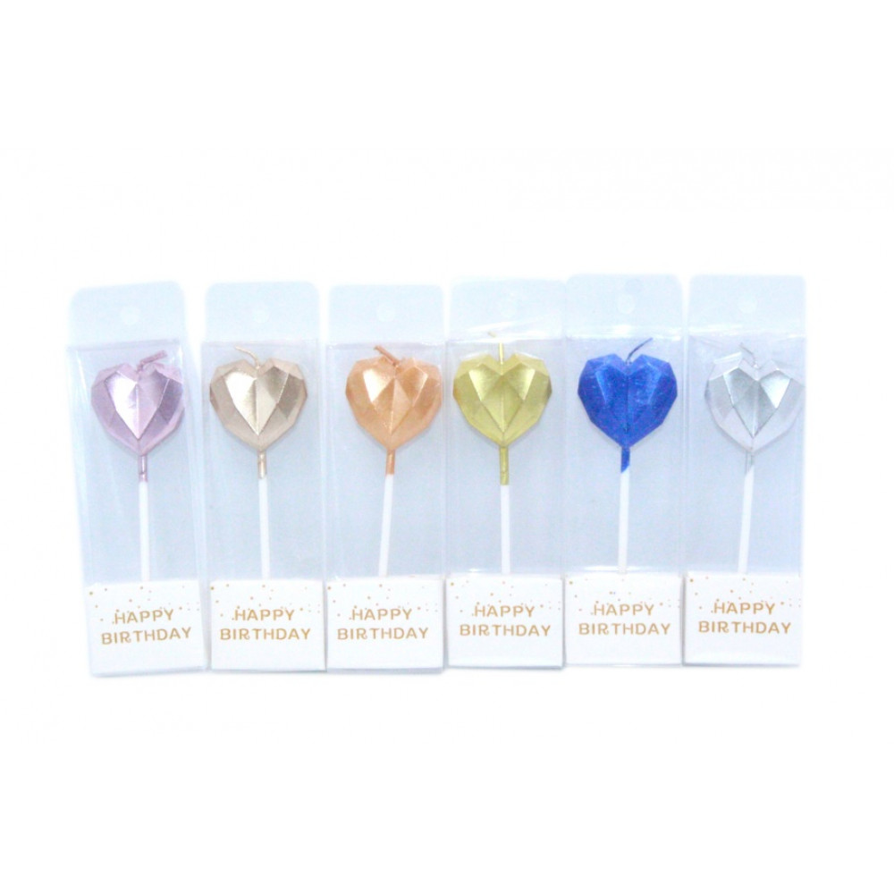 Ծննդյան մոմ սիրտ, գույնզգույն