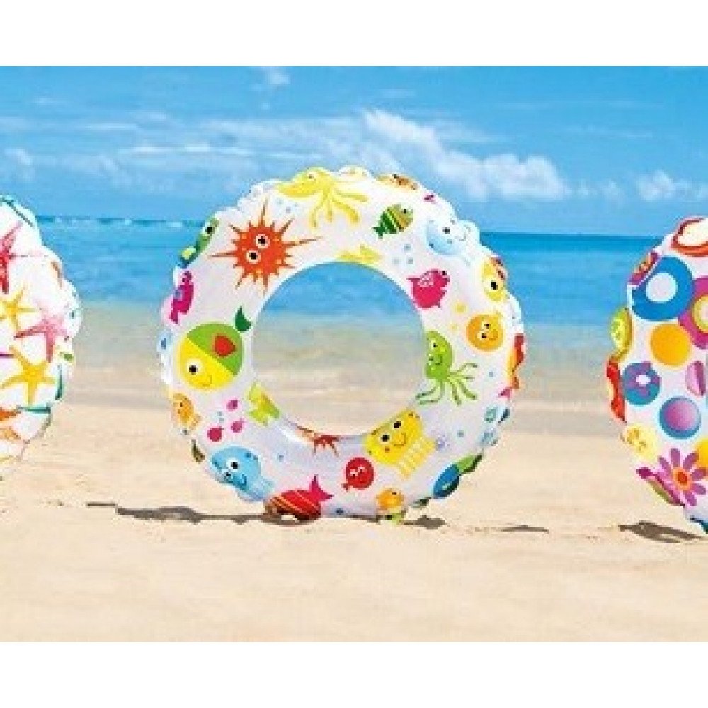 Փչովի լողի օղակ ցել-ով 61սմ. /INTEX/61cm Lively Print Swim Rings, Ages 6-10, 3 Styles