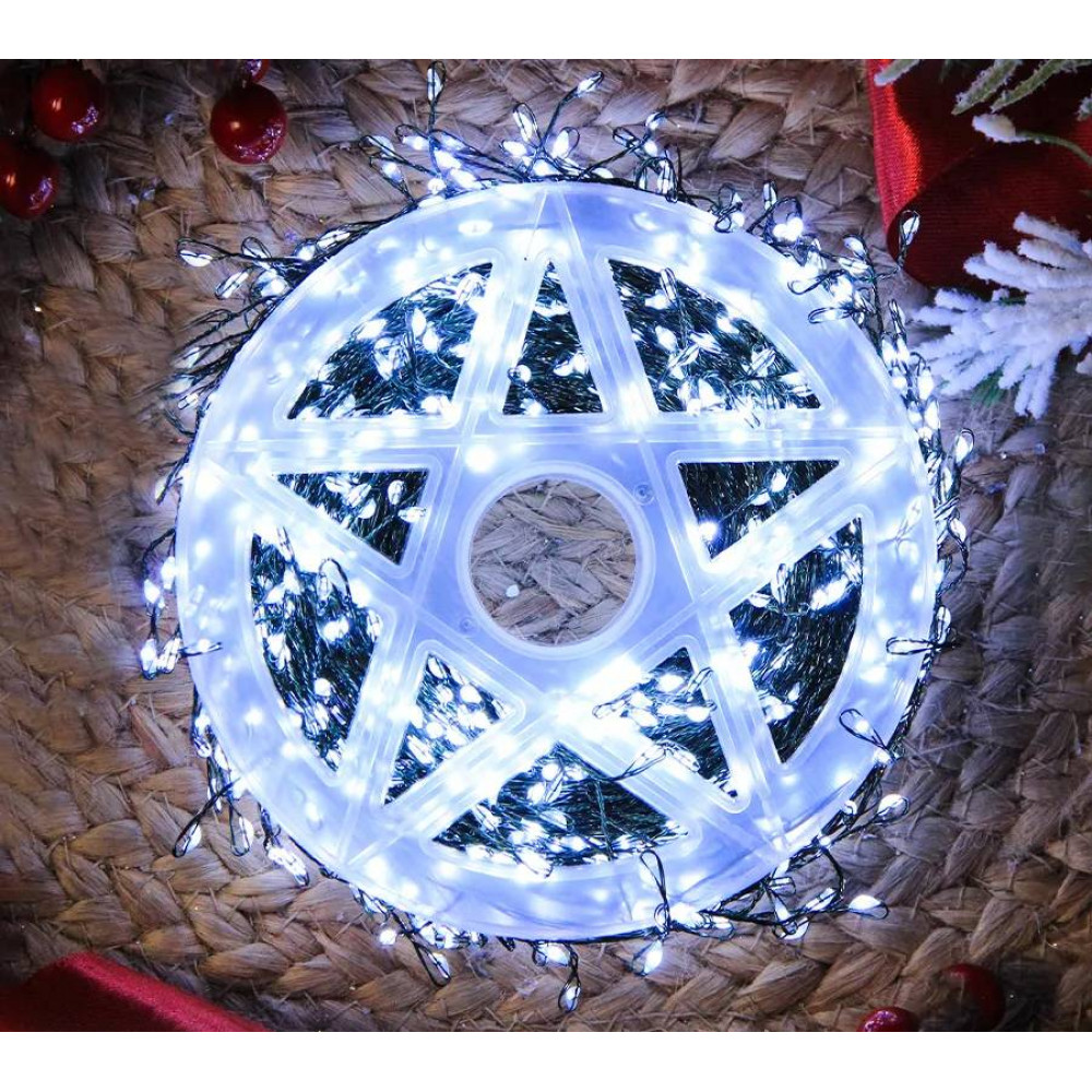 Լույս ամանոր 900 լամպ LED, սպիտակ երանգ, կանաչ մետաղալար 30մ-ոց, հեռակառավարմամբ