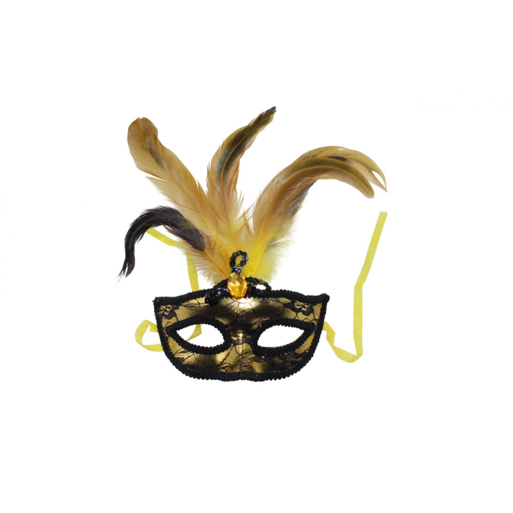 Տոնահանդեսային դիմակ աչքեր երեք գույնային ոճի, փետուներով, 12հ-ոց փաթեթ