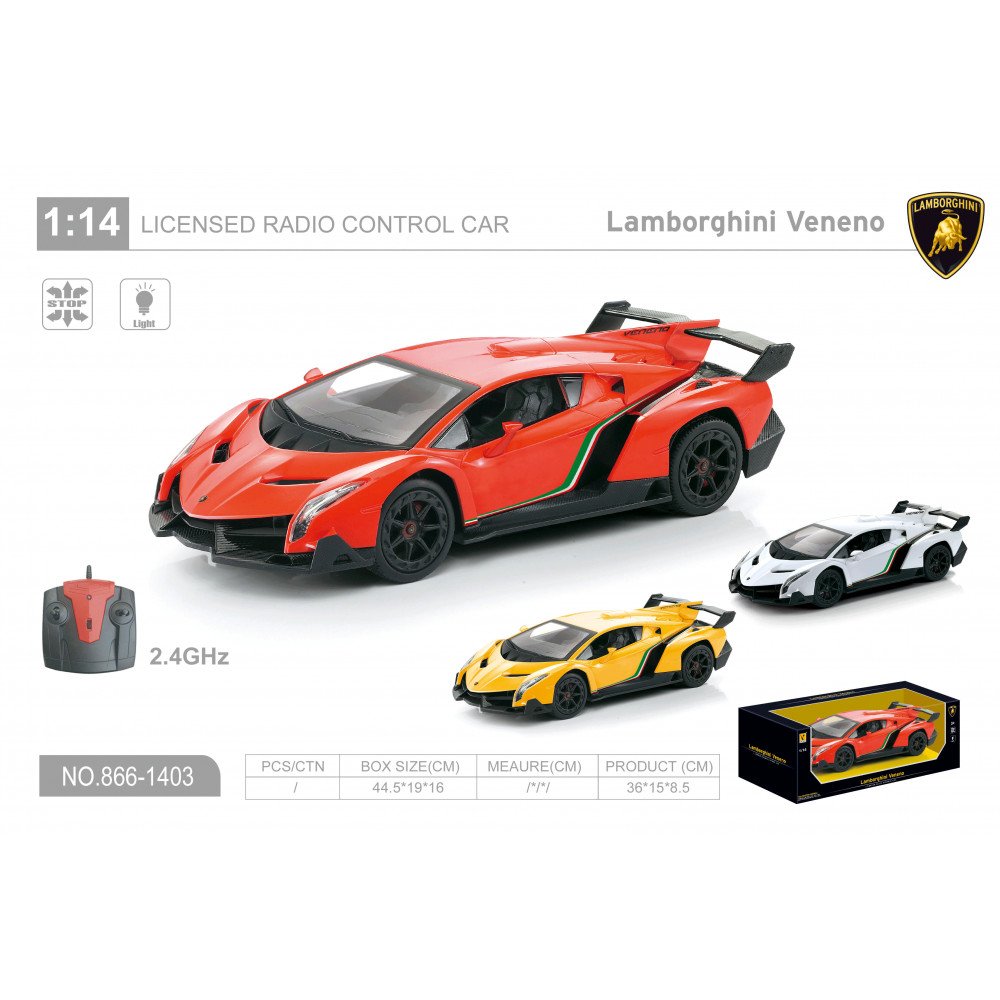 Մեքենա հեռակառավարման վահանակով Lamborghini Veneno 1:14 մոդել էլ-սնուցմամբ 3-գույն
