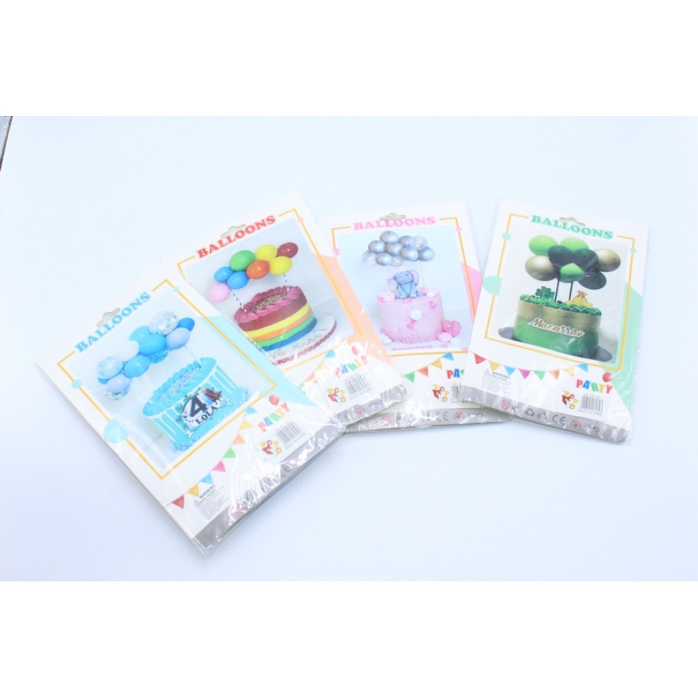 Փուչիկների հավաքածու տորթի ձևավորման 12հ-ոց 12ձև իր ձողիկով