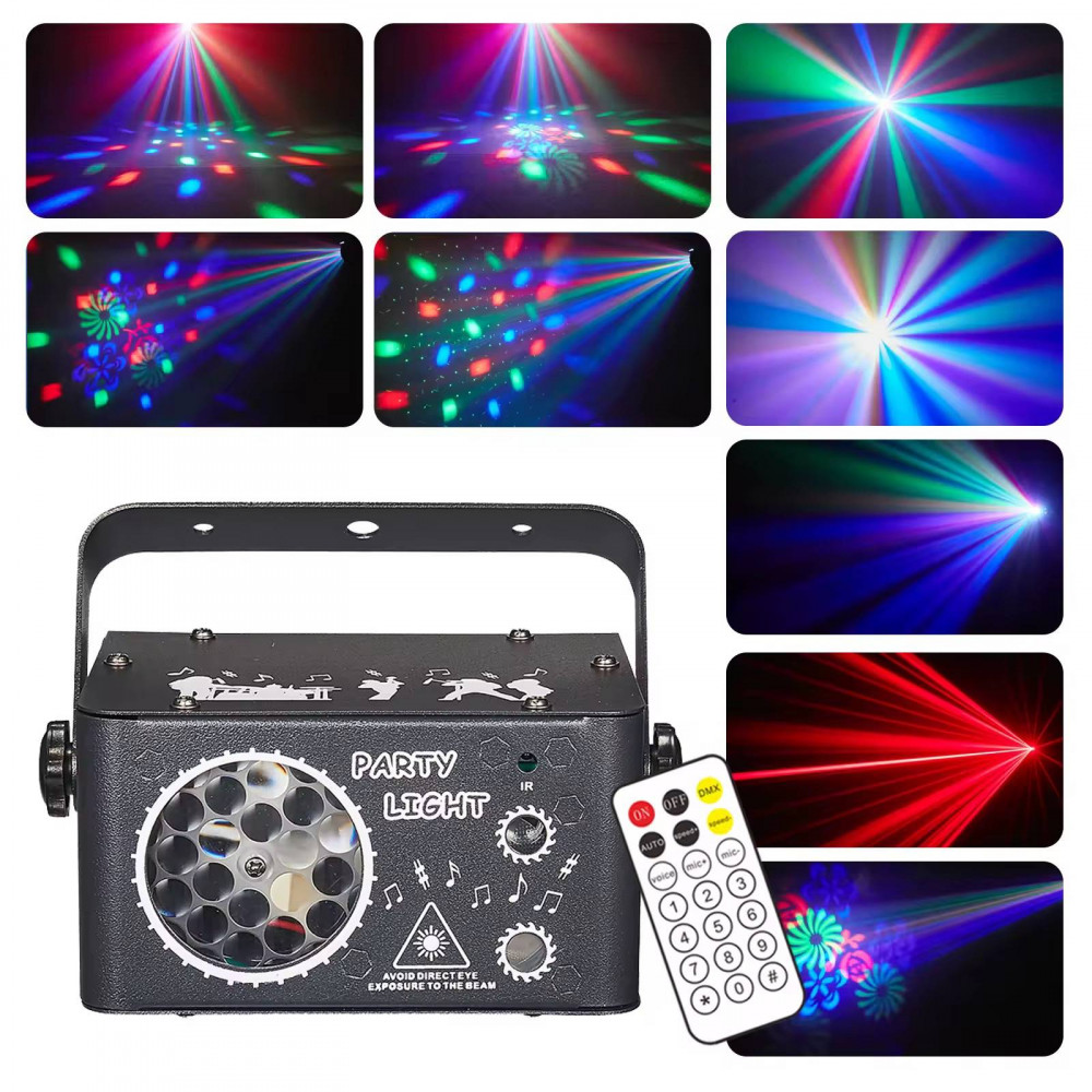 Լազերային LED լուսատու հեռակառավարման վահանակով 3-ը 1-ում