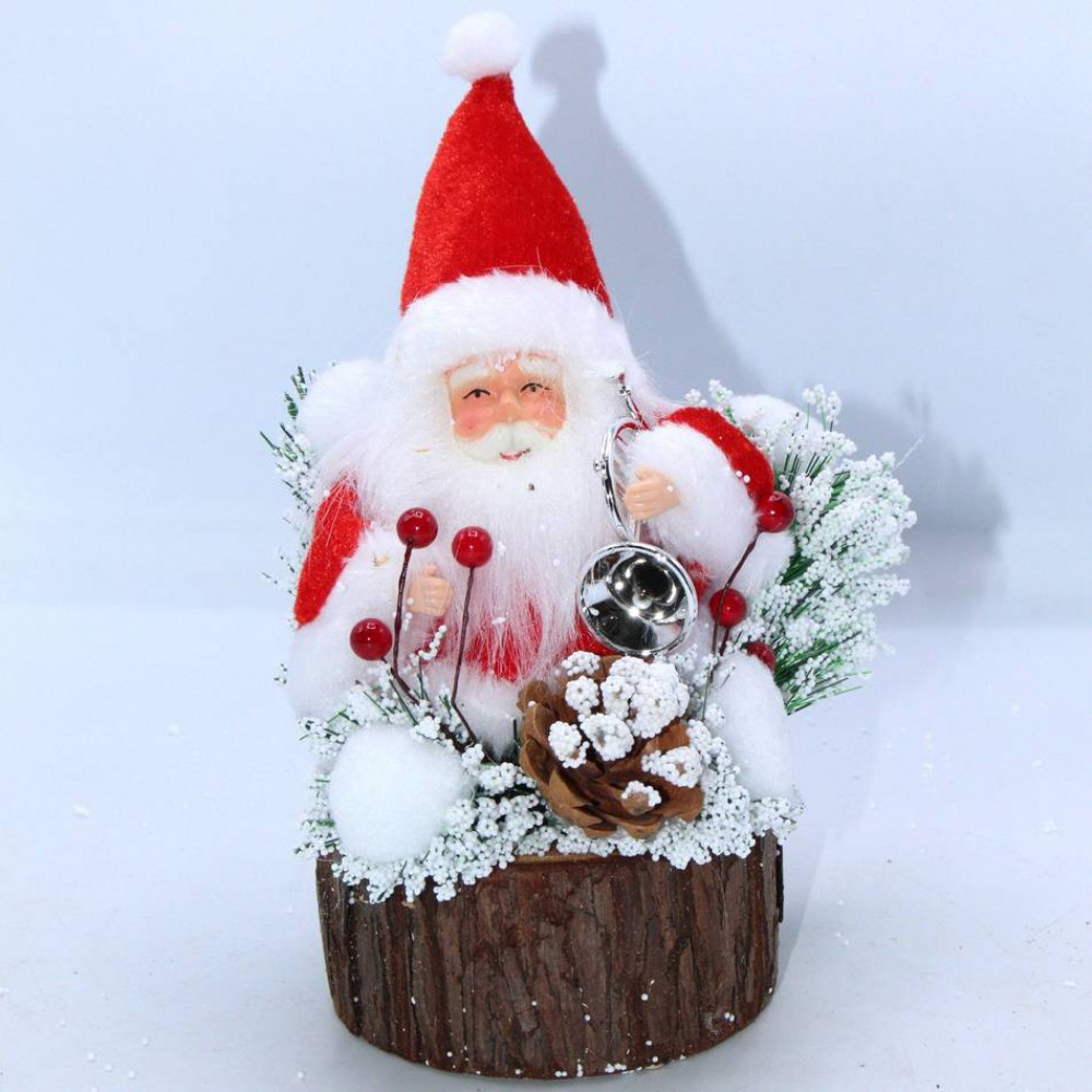 Սուրբ Ծննդյան զարդարանք 20*10սմ, կոճղի վրա ձմեռ պապով