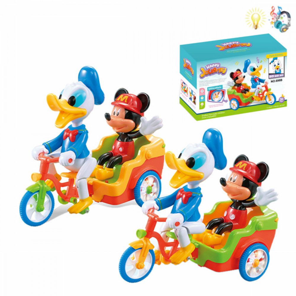 Խաղալիք էլ․մարտկոցով մուլտիկացված Դոնալդ Դաքը Միկի Մաուսի հետ հեծանիվով