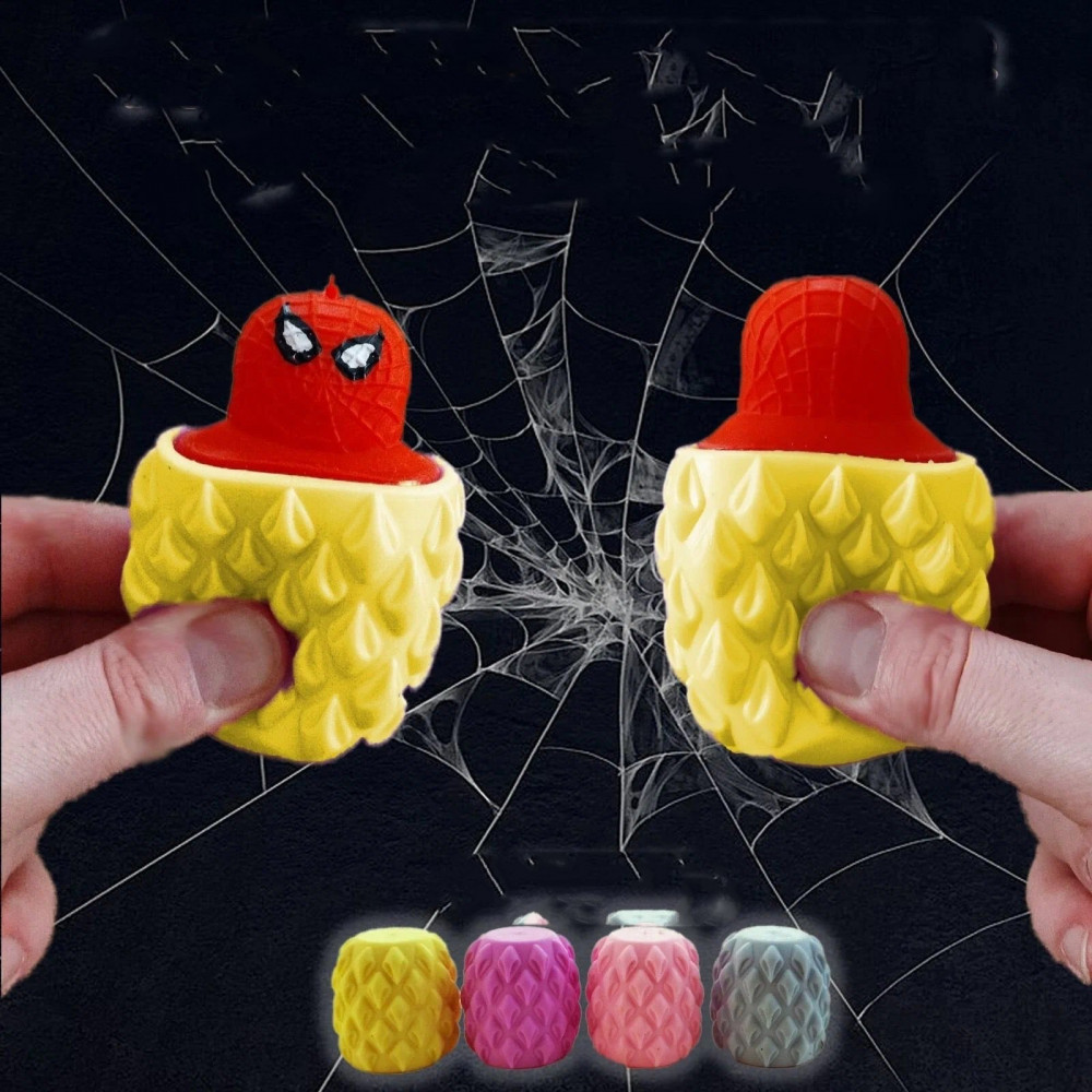 Խաղալիք ռետինե հակասթրես 12հ-ոց տուփով, տարրա Spider-man մարդուկով