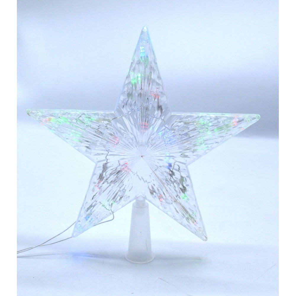 Լույս ամանորյա աստղ գագաթ LED լամպով 19սմ-ոց (գունավոր երանգ)