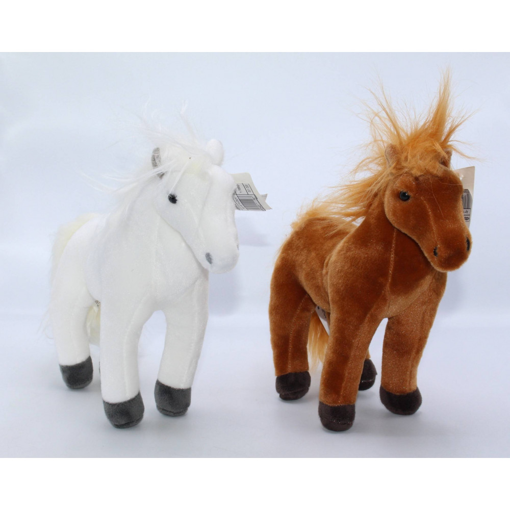 Փափուկ խաղալիք ձի 25սմ-ոց շագանակագույն և սպիտակ գույներով