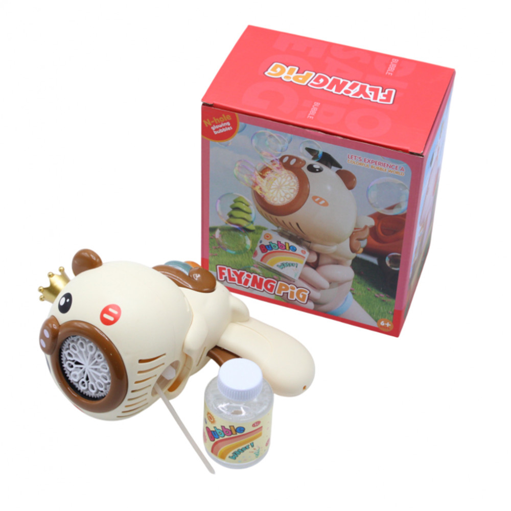 Խաղալիք ատրճանակ էլ-ով օճառաջրի պղպջակներ արձակող 2-ձև մուլտ Ֆեյտիան խոզուկի կերպարով